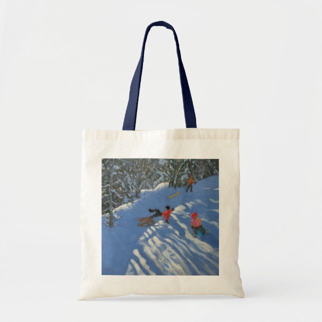 Falling off the Sledge Morzine Tote Bag (Front)
