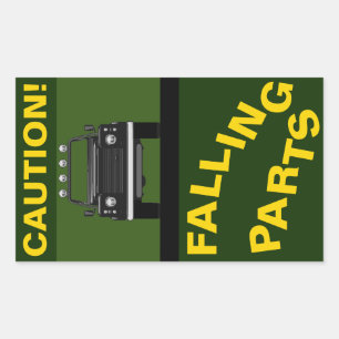 FALLING PARTS RECTANGULAR STICKER