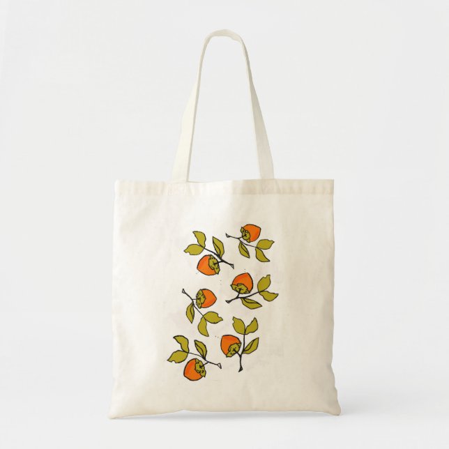Falling Persimmons Tote Bag (Front)