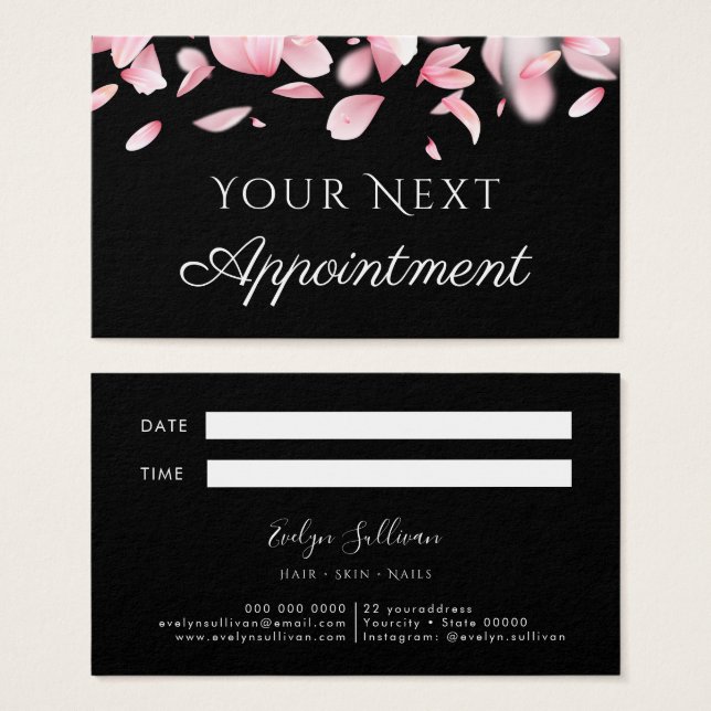 Falling petals Appointment Card (Front & Back)