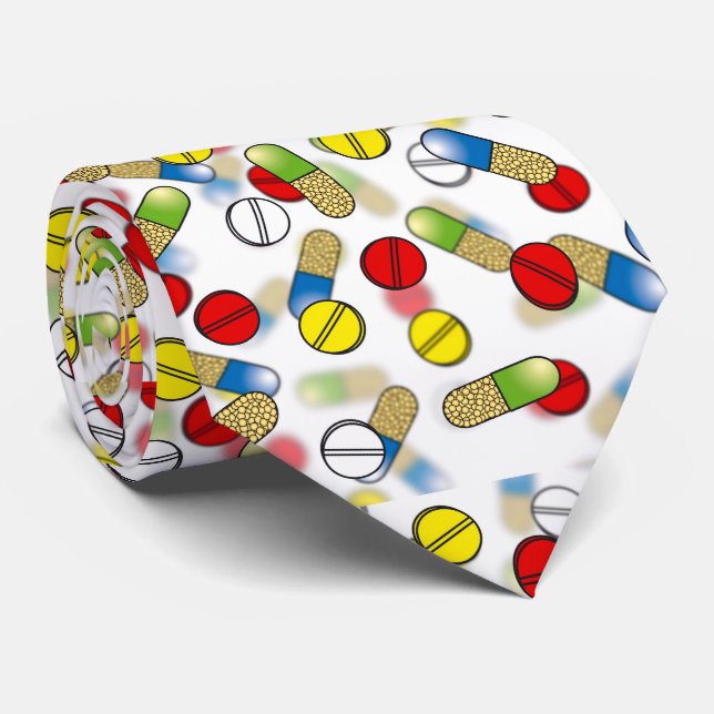 Falling Pills Tie (Rolled)