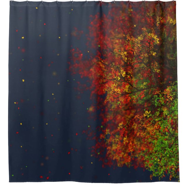 Falling Rainbow Shower Curtain (Front)