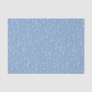 Falling Raindrops Cute Rainy Day Dusky Blue Tissue Paper