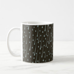Falling Raindrops Cute Rainy Day Sepia Brown Coffee Mug