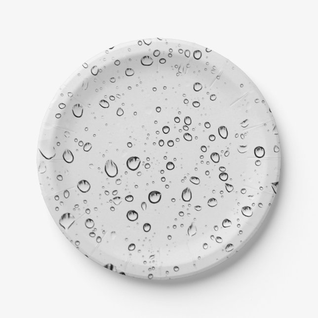 Falling Raindrops Paper Plate (Front)