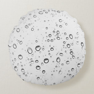 Falling Raindrops Round Cushion
