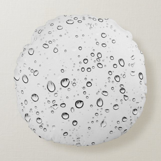 Falling Raindrops Round Cushion (Front)