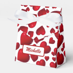 Falling Red Hearts Valentine Pattern Favour Box