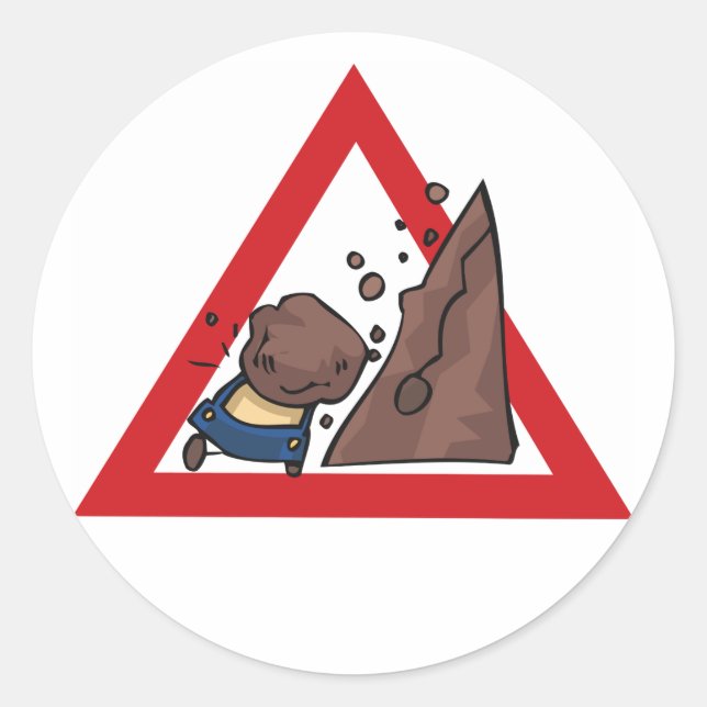 Falling Rocks Road Sign Stickers (Front)