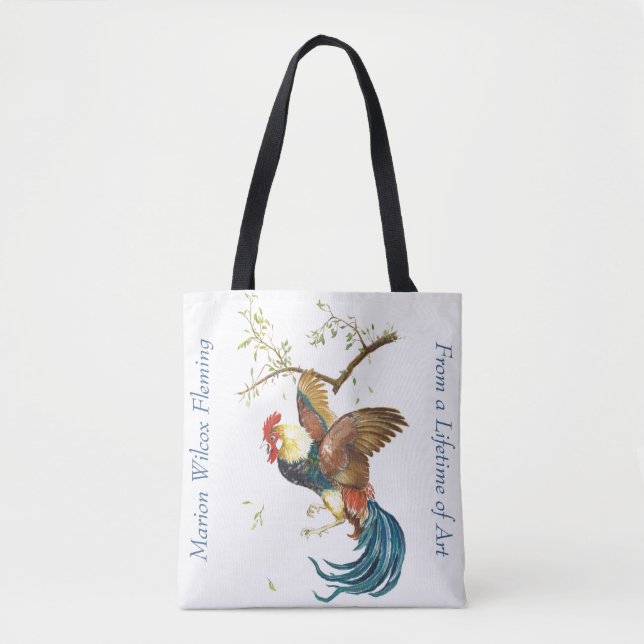 Falling Rooster Tote Bag (Front)