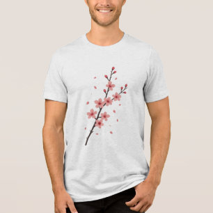 Falling Sakura Blossoms Tri-Blend Shirt