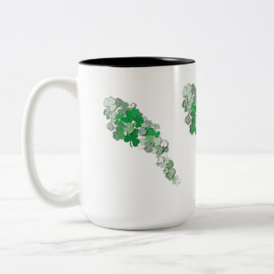 Falling Shamrocks Two-Tone Coffee Mug