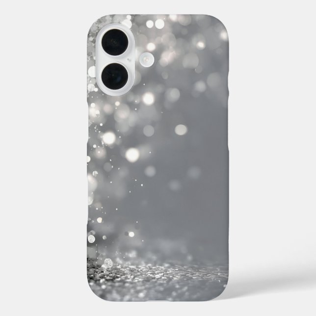 Falling Silver Confetti on Grey  Case-Mate iPhone Case (Back)
