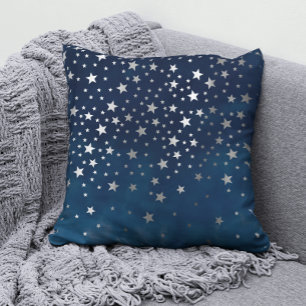 Falling Silver Stars Celestial Cushion