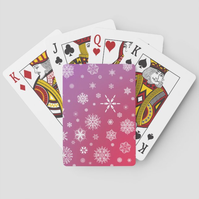 Falling snow playing cards (Back)
