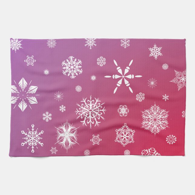 Falling snow tea towel (Horizontal)