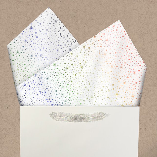 Falling Snow Watercolor Rainbow Galaxy Stars Tissue Paper (Creator Uploaded)