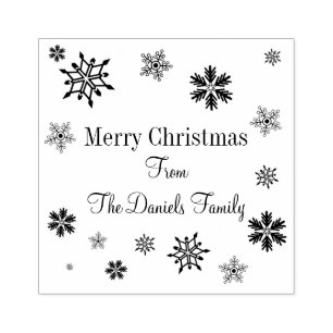 Falling Snowflake Christmas Wood Art Stamp