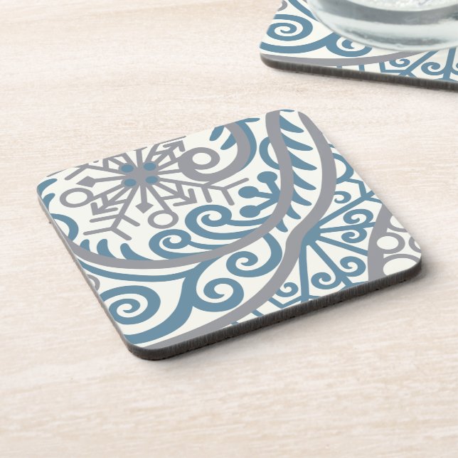 Falling Snowflakes Blizzard Coaster Set (Left Side)