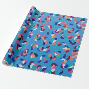 Falling Stars Blue Wrapping Paper