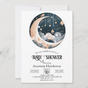 Falling Stars Nebula Stars Baby Shower Invitation