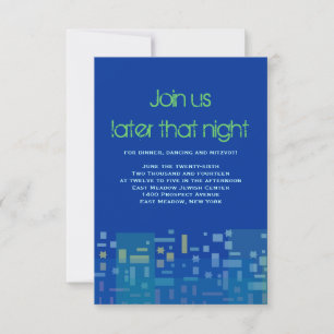 FALLING STARS & SQUARES Bar Bat Mitzvah Party Card