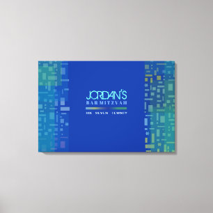 FALLING STARS & SQUARES Bat Mitzvah Sign In Board