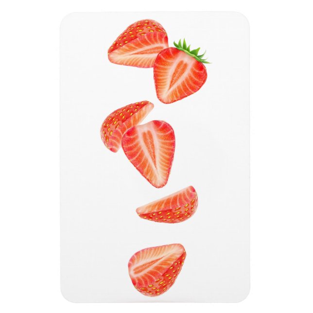 Falling strawberries magnet (Vertical)