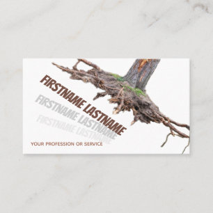 Falling tree root removal and tree excavation business card