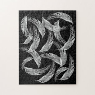 Falling White Feathers Jigsaw Puzzle