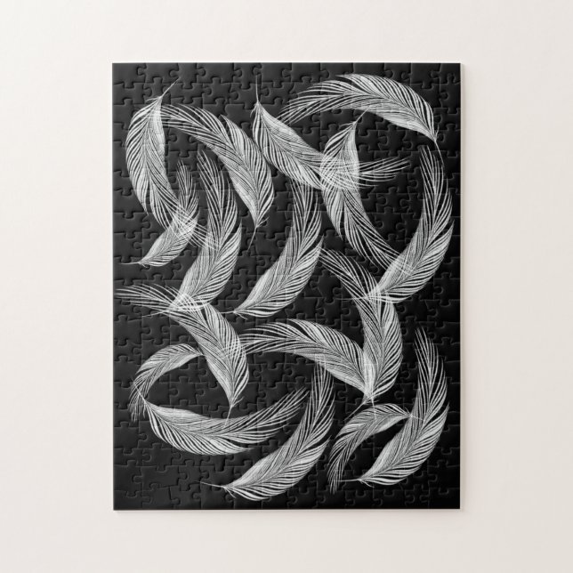 Falling White Feathers Jigsaw Puzzle (Vertical)
