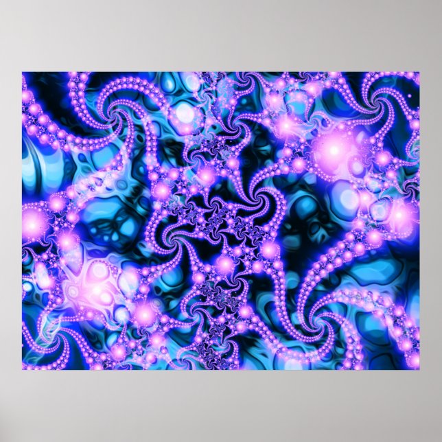Falling Within  (cool) - Psychedelic Fractal Poster (Front)