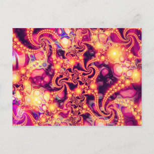 Falling Within(warm)- Psychedelic Fractal Abstract Postcard