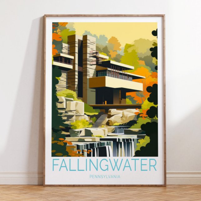 Fallingwater Travel Poster, Pennsylvania Poster (Creator Uploaded)