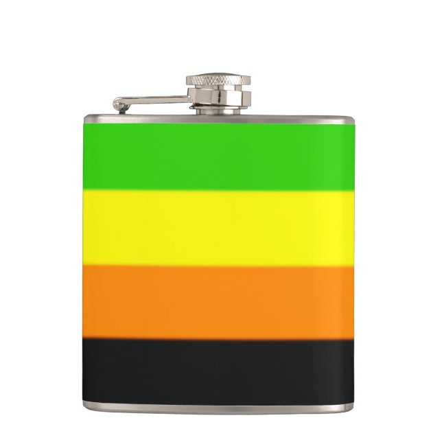 Fallln Aromantic Pride Flag Hip Flask (Front)