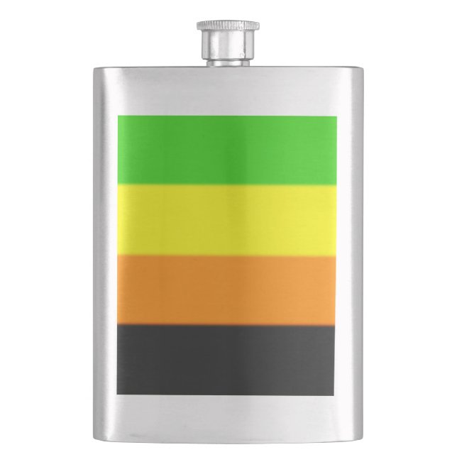 Fallln Aromantic Pride Flag Hip Flask (Front)