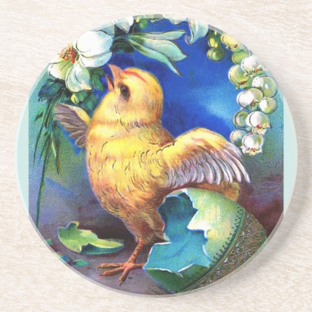 Falln A Happy Easter Chick Coaster (Front)