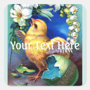 Falln A Happy Easter Chick Square Sticker