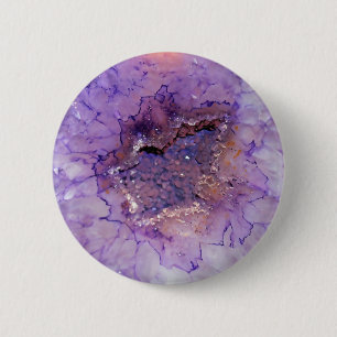 Falln Amethyst Geode 6 Cm Round Badge
