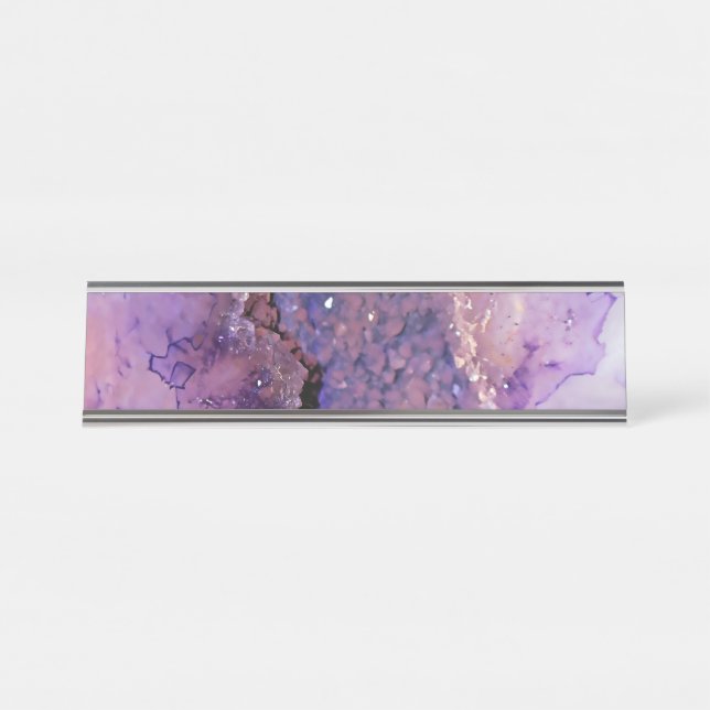 Falln Amethyst Geode Desk Name Plate (Front)