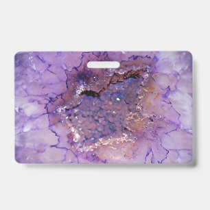 Falln Amethyst Geode ID Badge
