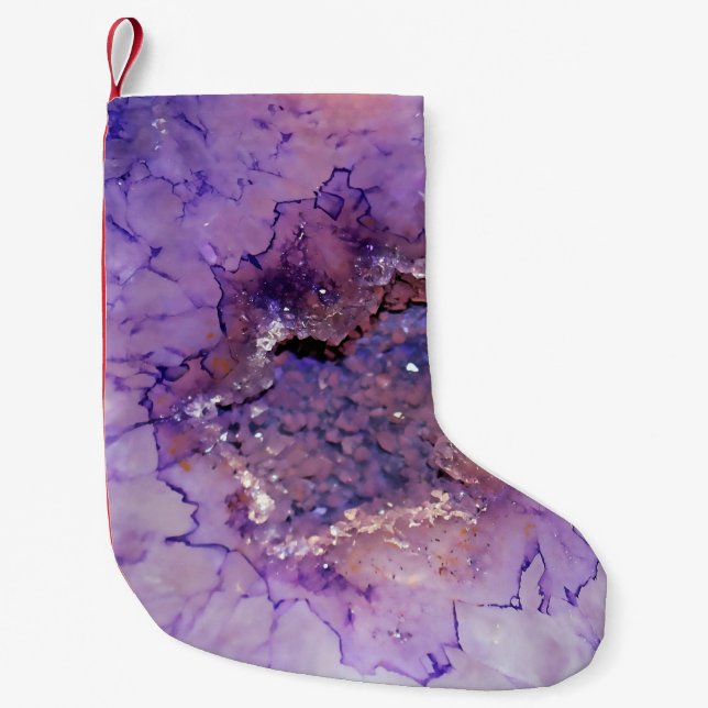 Falln Amethyst Geode Small Christmas Stocking (Front)