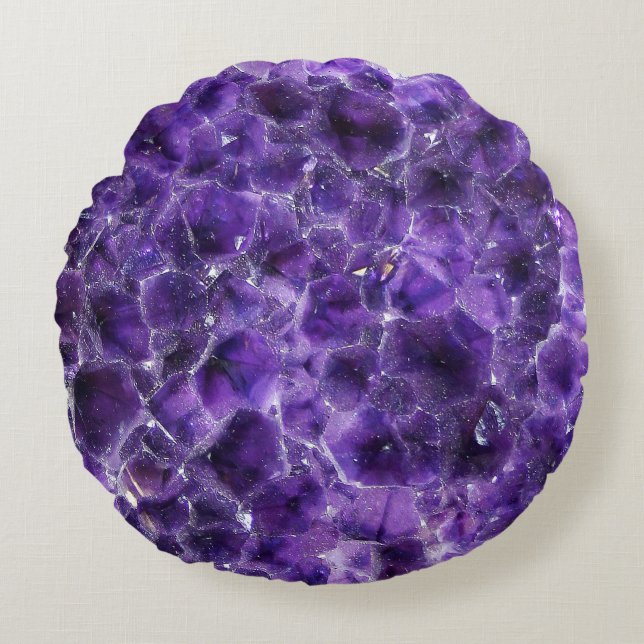 Falln Amethyst Peaks Round Cushion (Front)
