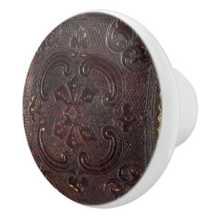Falln Ancient Leather Book Ceramic Knob