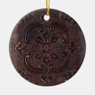 Falln Ancient Leather Book Ceramic Ornament
