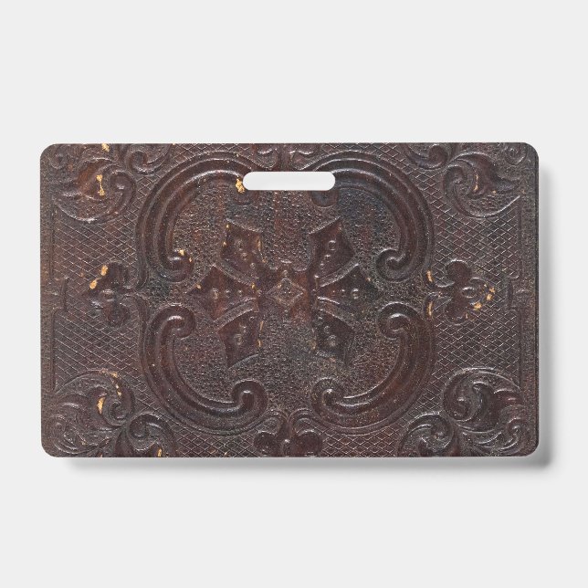 Falln Ancient Leather Book ID Badge (Front)