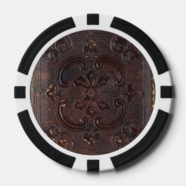 Falln Ancient Leather Book Poker Chips (Front)