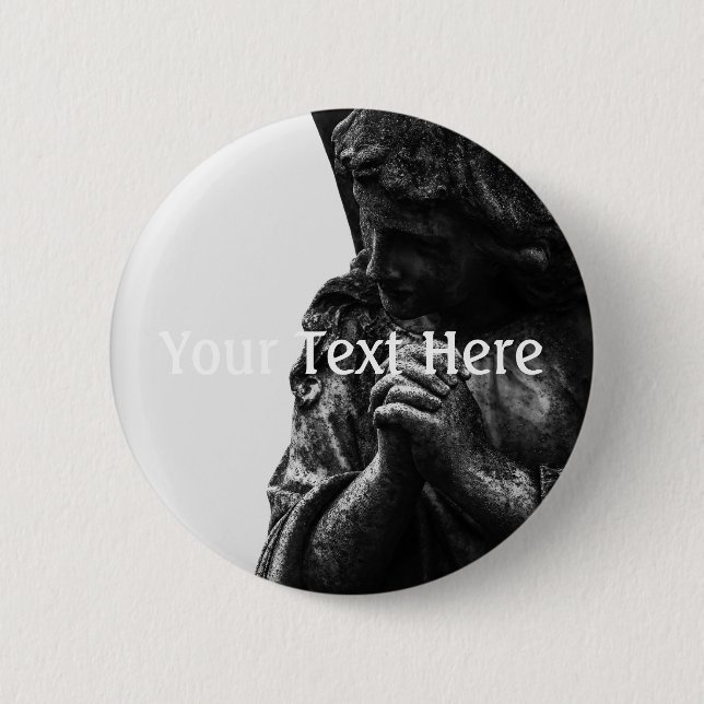 Falln Angel in Prayer 6 Cm Round Badge (Front)