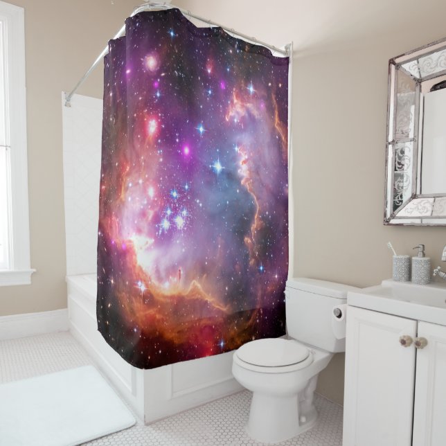 Falln Angelic Galaxy Shower Curtain (In Situ)