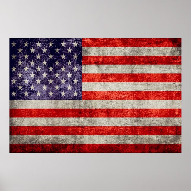 Falln Antique American Flag Poster (Front)
